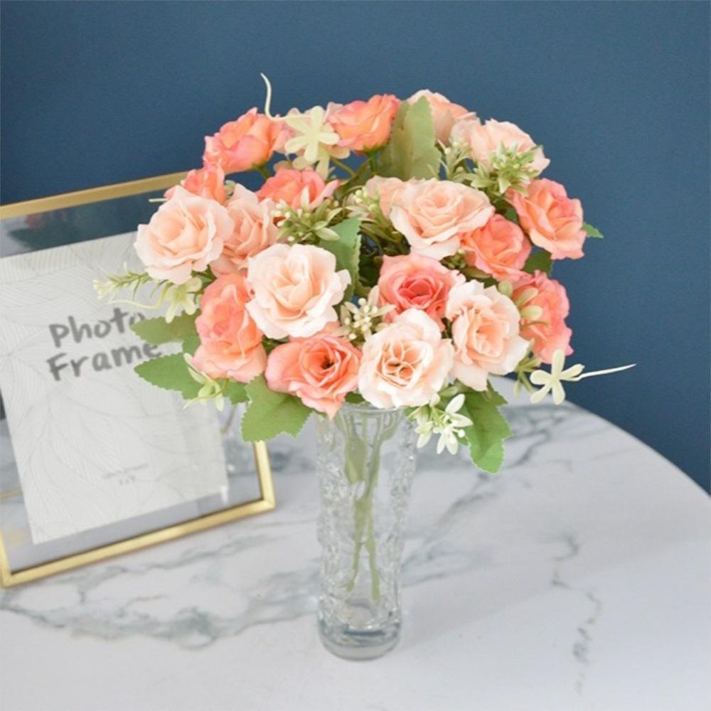 Realistic 10 Heads Artificial Rose Bouquet 32cm Silk Western-Style Floral Decor Artificial Flowers Home Decor