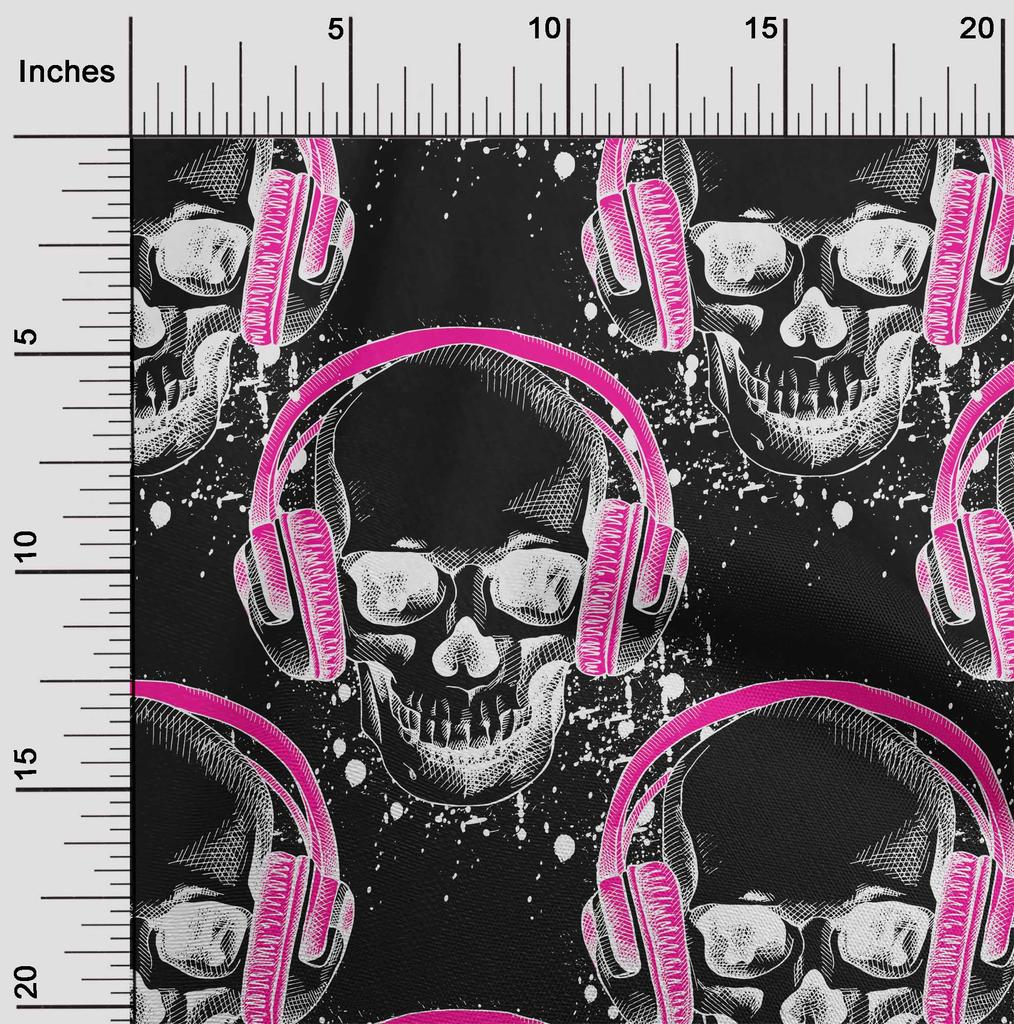 oneOone Cotton Flex Green Fabric Skull Craft Projects Decor Fabric Printed By The Yard 40 Inch