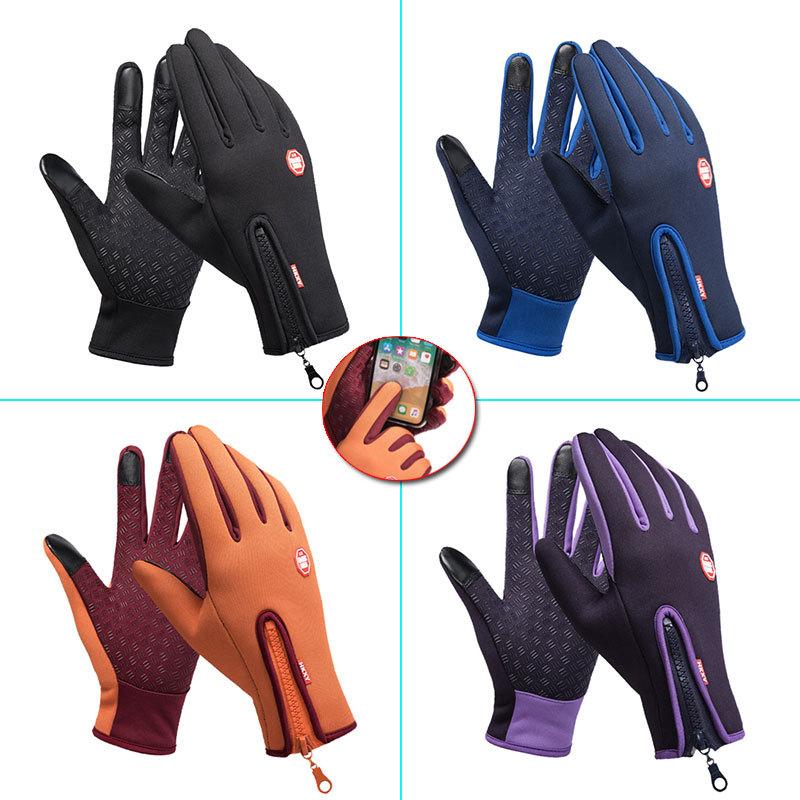 Skiing Touch Screen Men Windproof Cycling Full Finger Gloves Warm Outdoor Gloves Driving Motorcycle Bike Winter Non-Slip Gloves
