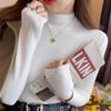 Womens Slim Fit Half Turtleneck Sweater Solid Color Long Sleeve Pullover Top