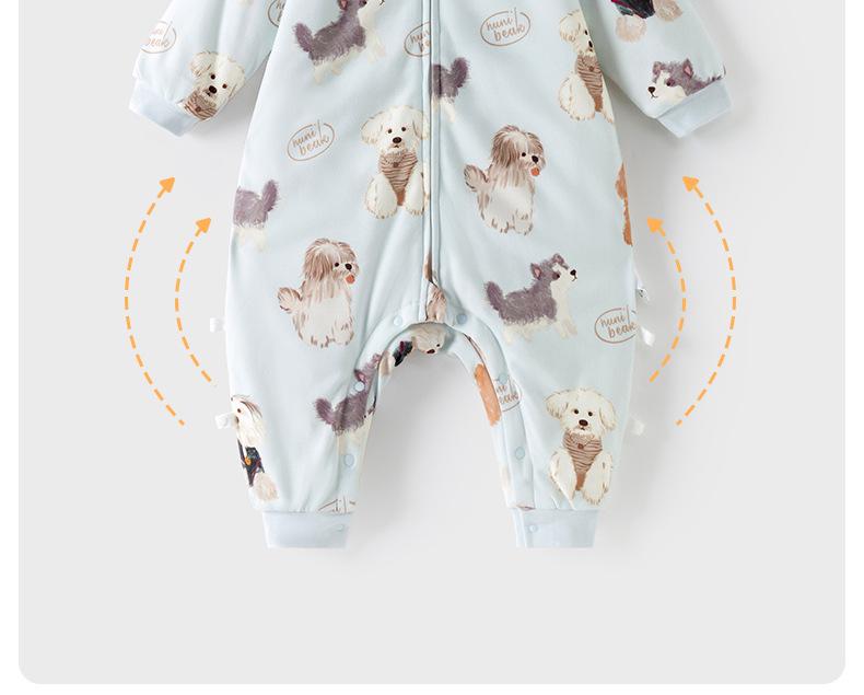 Thickened Cotton-Padded Baby Sleeping Bag with Footed Design for Autumn & Winter