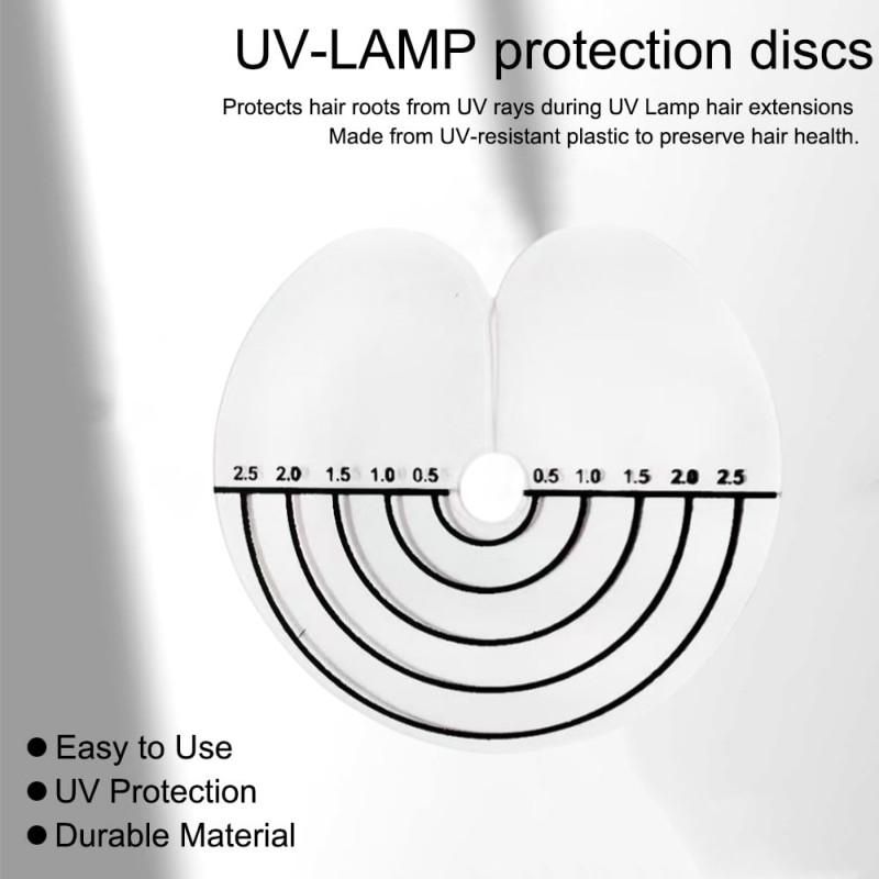10pcs Heat Shield Guards with Graduations Round Single-hole Shield Fusion Glue Protector Templates for Hair Extensions
