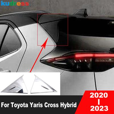Rear Window Spoiler Cover Trim For Toyota Yaris Cross Hybrid Chrome Car Decoration Exterior Accessories