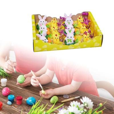Velikonoční kuřátka ozdoby Hračky pro kuřata DIY zahradní ozdoby, miniaturní dekorace zvířat,