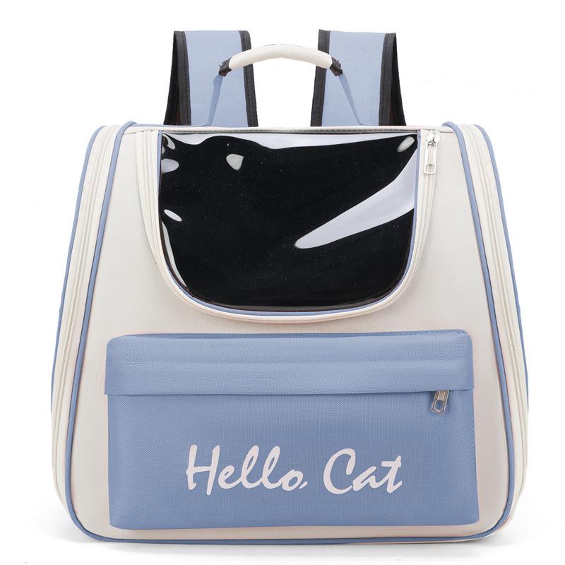 Portable Breathable Cat Backpack, Scratch Resistant Oxford Cloth Pet Bag, Foldable Outdoor Travel Pet Carrier