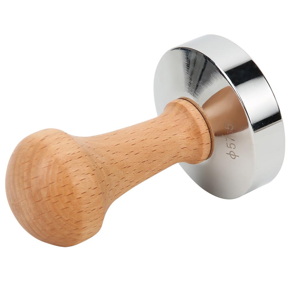 57.5mm Stainless Steel Base Coffee Powder Tamper with Wooden Handle Coffee Machine Accessories