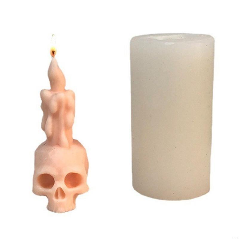 Halloween Mold Halloween Skull Silicone Mold for DIY Plaster Craft X3UC China Mainland