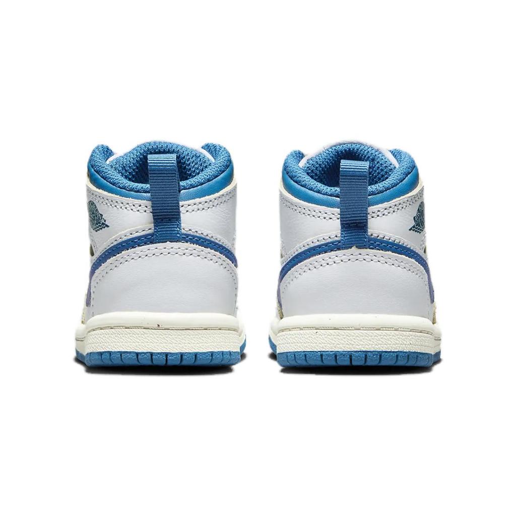 Sneakers Air Jordan 1 Mid SE TD Blu Industriale per Bambini Bianco Vela FN7537-141