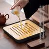 HIGHAWK Tea Tray, Bamboo Plate with Water Storage, Tea Tray for Tea Ceremony Utensils, Resin Plate, Storage, Removable Plate, Hollow, Drainable