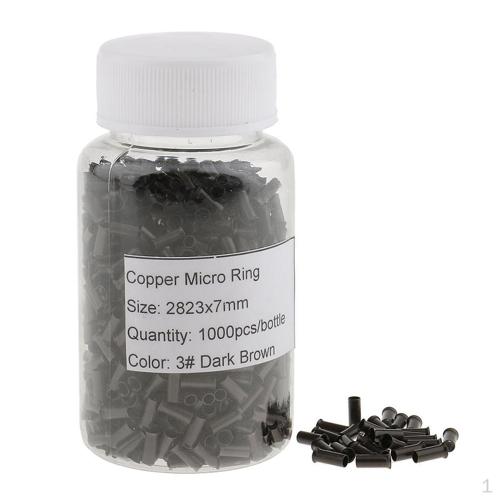 

1000pcs Copper Tube Beads Rings Drawn Hair коричневий
