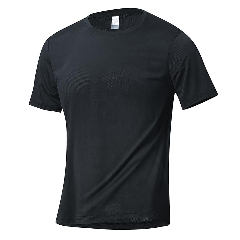 Summer short sleeved men s sports short sleeved casual T-shirt men s casual sports quick drying short sleeved T-shirt 2XL чёрный