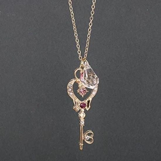 Sailor Moon Necklace Ladies Time Key Crystal Star Compact Pretty Soldier Pendant Accessory Cosmetic