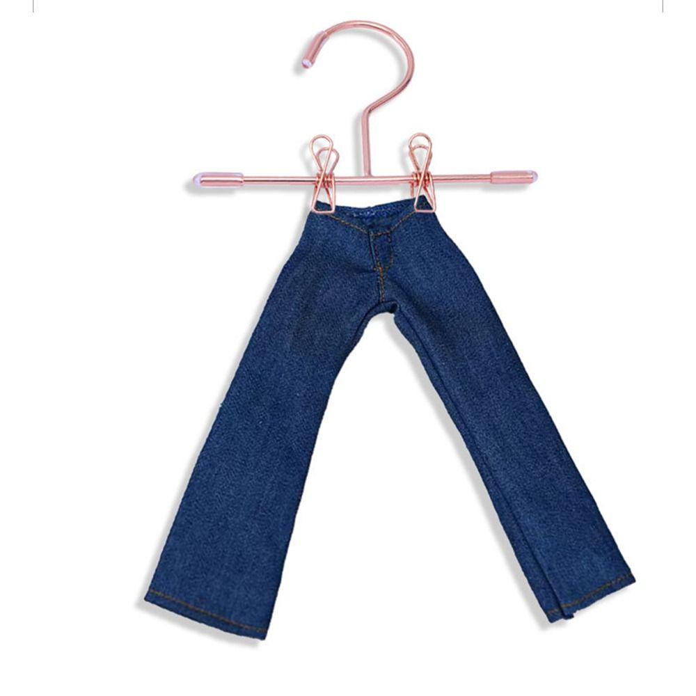 5PCS 75mm/120mm Doll Clothes Hangers Metal Mini Trouser Sock Clips Toy Miniature Hanger  Dollhouse