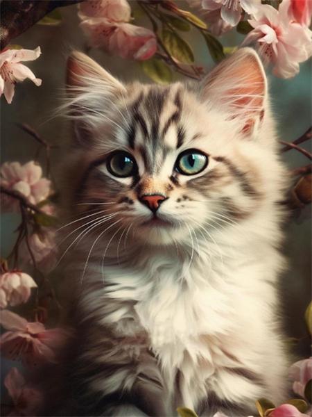 

5D алмазная картина кошка полная круглая мозаика вышивка животное ручная работа подарок домашний декор Full Round 20x30CM