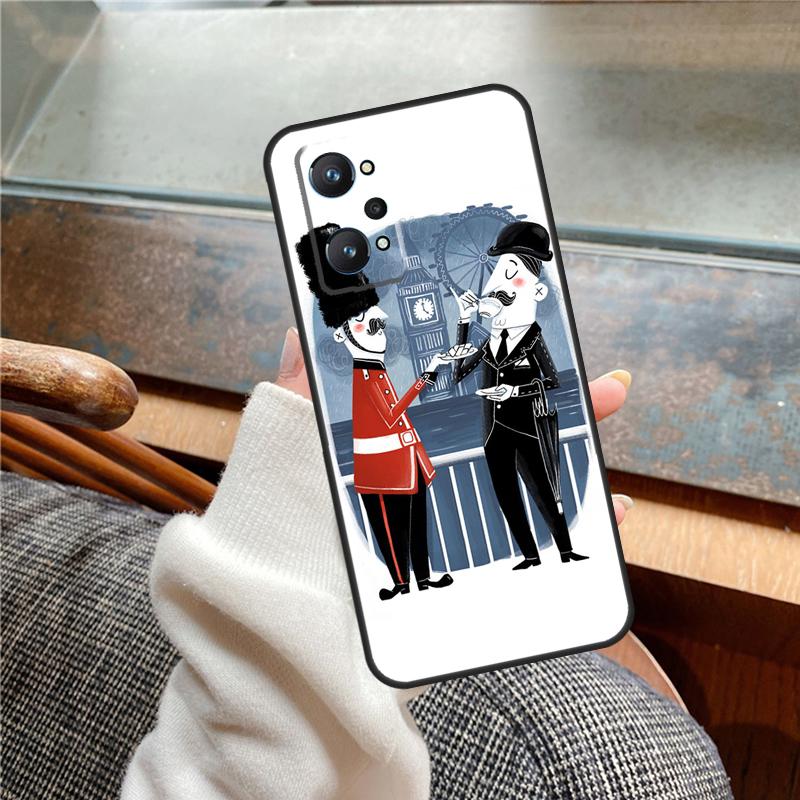 London Red Bus Big Ben Case For Realme 12 Pro Plus 11 13 14 C63 C61 C55 C51 C53 C25 C65 C67 C71 C75 GT6 GT7 15 Pro