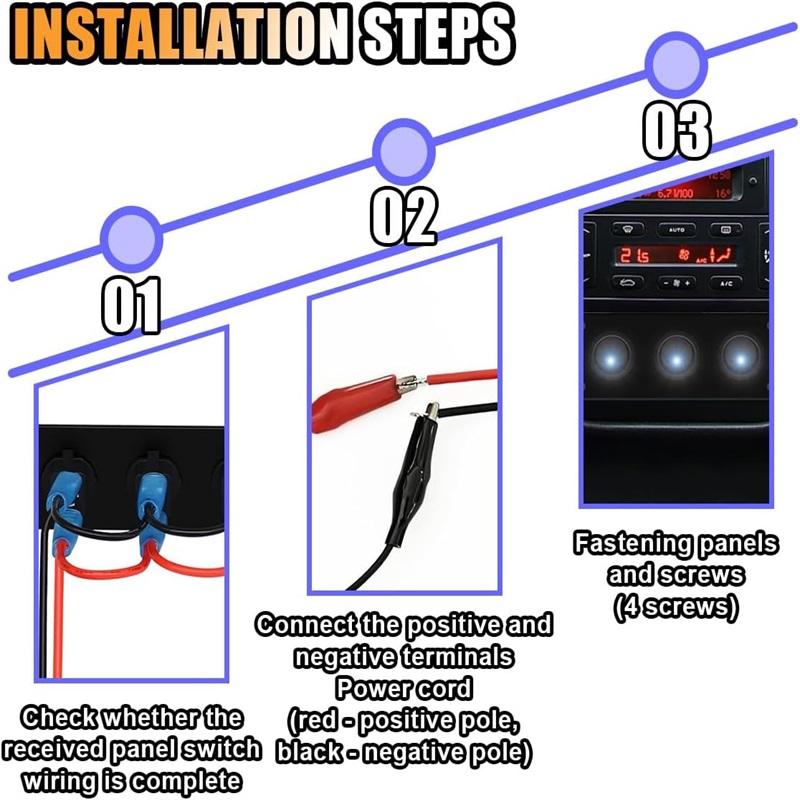 12V Multi-Functional 1-4 Gang Rocker Toggle Control Button Switch Panel Car Boat Marine RV Truck Blue LED Styling Accessories
