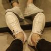 Men's shoes casual board shoes fashion trend versatile soft sole soft surface white shoes one pedal casual trendy men's shoes
