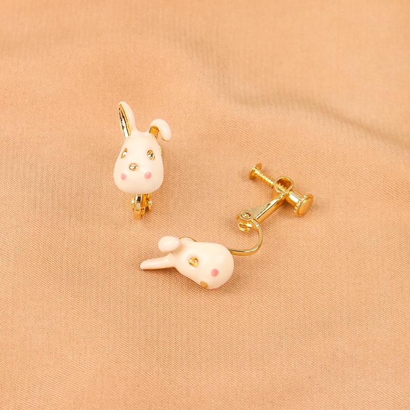 S925 Silver Needle Diamond Inlaid Rabbit Stud Earrings - Cute Japanese & Korean Style for Women