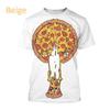 Funny New Pizza Tričko s 3D potiskem Muži Ženy Děti Neformální Chutné Jídlo Grafika Styl Harajuku Streetwear Top Trička