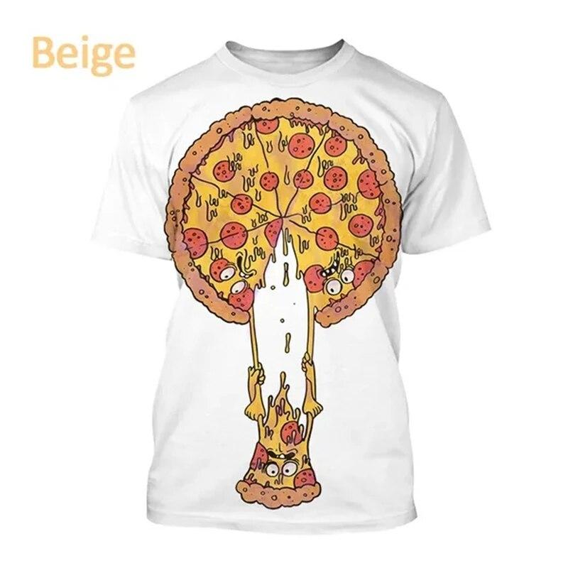Funny New Pizza 3D Printed T Shirt Men Women Chilren Casual Delicious Food Graphic Harajuku Style Streetwear Top Tees Tshirt