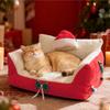 2025 Christmas Pet Warm Nest Washable Winter Warming Cat And Dog Bed Non-Slip Cozy Pet Nest For Home Animal Balcony Apartment