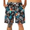 Summer New 3d Printed Flower Beach Shorts Men Tropical Plants Graphic Swimming Trunks Kids Surf Board Shorts With Drawstring
