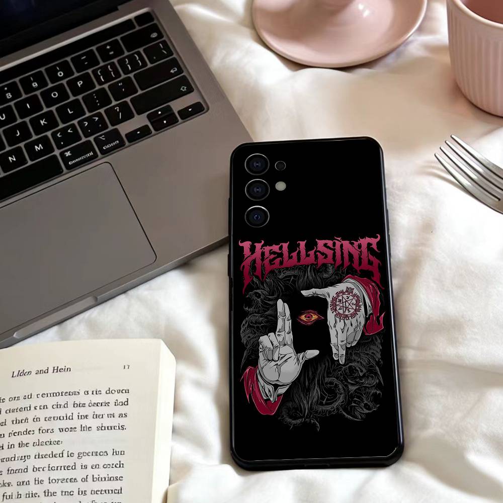 Anime H-hellsing Phone Case For Samsung S25,24,23,22,30,21,10,9,Ultra,Plus,Lite,FE,4,5 G Soft Black Case