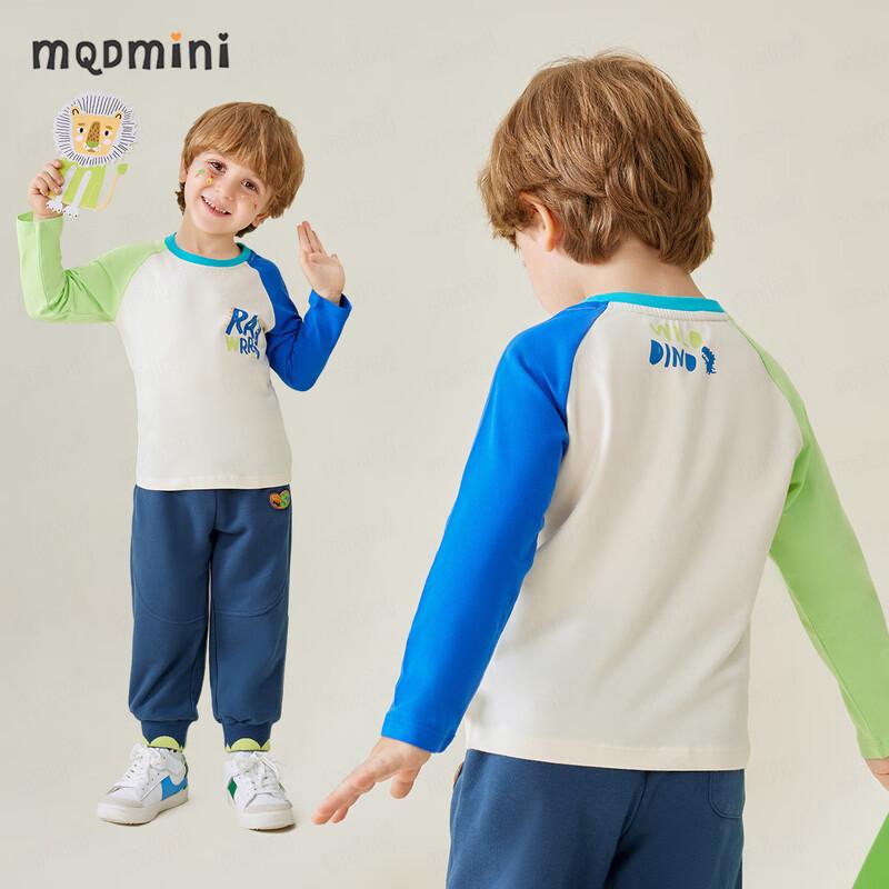 

MQDMINI Boys Color-Block Raglan Long-Sleeve T-Shirt 80cm