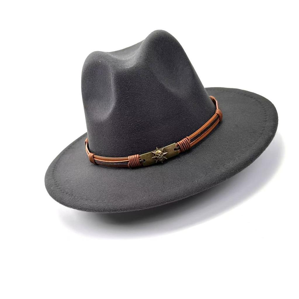 Jazz Hat Season Belt Top Hat Woolen Hat Felt Hat Versatile Trend