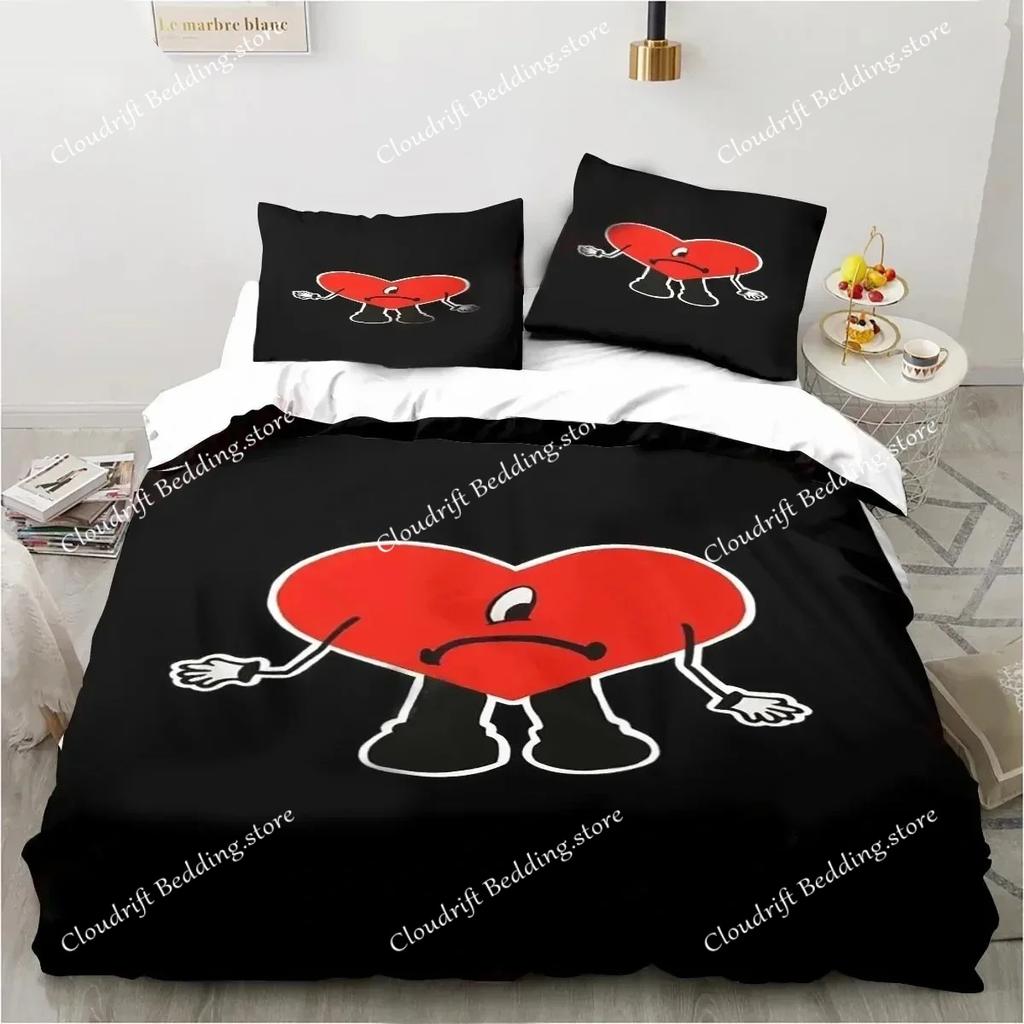 Funny Bad Bunny Un Verano Sin Ti Bedding Set Polyester Quilt Cover Pillowcase Comforter King Queen Size  Duvet Cover Bed Set