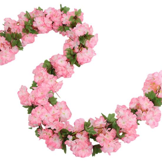 Ghirlanda di fiori di ciliegio artificiali da 90,5 pollici, fiori finti da appendere, decorazione primaverile per casa, matrimoni, feste, arco, giardino, ufficio.