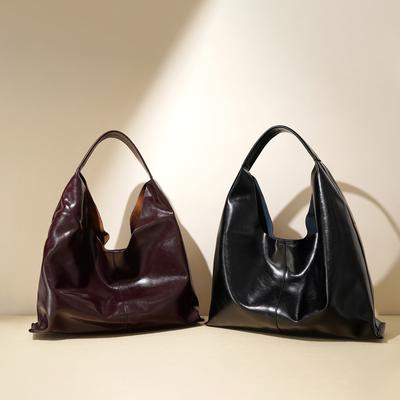 High-end New Maillard Retro Casual Large Tote Bag, Soft and Large-capacity Shoulder Tote Bag