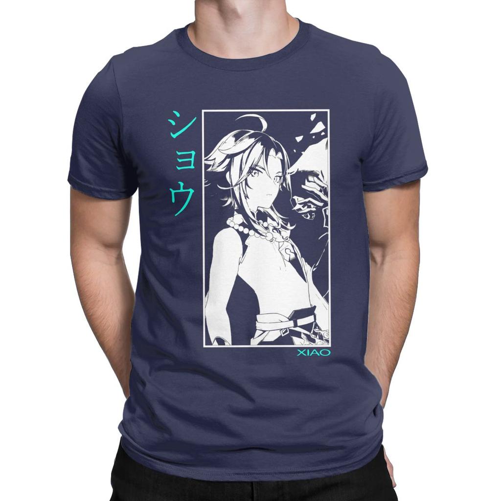 Men T Shirt Xiao Novelty Tees Short Sleeve Genshin Impact Anime Paimon Diluc Game T Shirt
