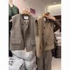Women Spring Vintage Casual Vest Loose Temperament Fall Sleeveless Jackets