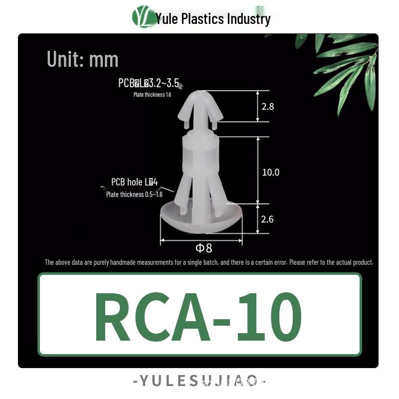 Single RCA 5-16 Pin Plastic Rivet Standoff Nylon Insulator Column - White
