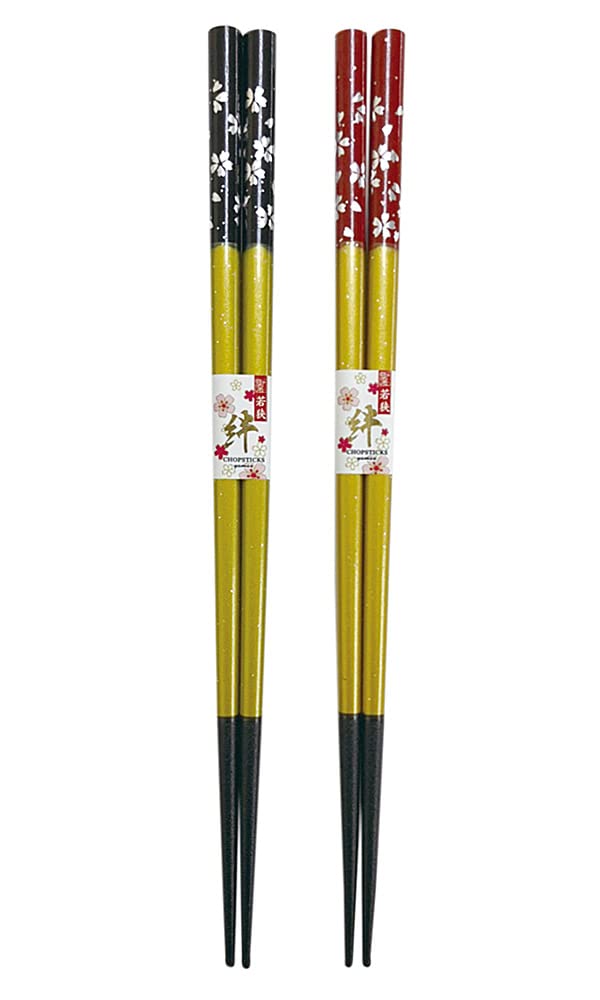 Couple Dishwasher Dishwasher Comes with Designed Paulownia Box and Respect for the Aged Gift Chopsticks, Ginmaizakura, Black, Red, Safe, Wrapping,