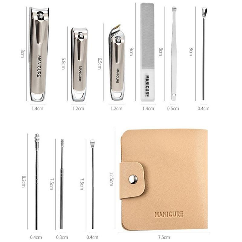 10Pcs Portable Carbon Steel Professional Nail Care Kit Includes Nail Clippers And Manicure Tools Portable Storage Box Gits хаки