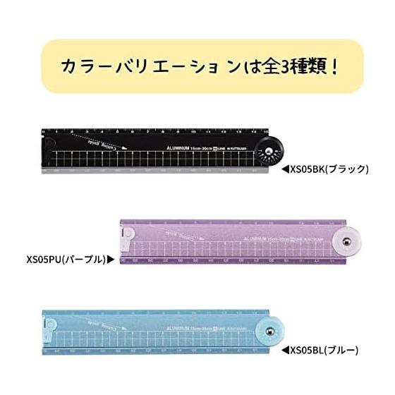 Kutsuwa Ruler Folding Aluminum Ruler 30cm Black XS05BK
