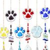 Crystal Cat Paw Wind Chimes, Crystal Suncatchers for Windows Hanging, Prism Rainbow Maker for Indoor Outdoor Home Garden Decor