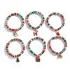Weihnachts-Elch Weich Ton Farbe Weich Ton Armband Nische Buchstabe Elastisches Schmuckset