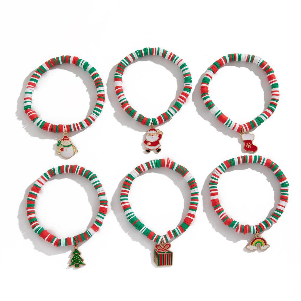 Weihnachts-Elch Weich Ton Farbe Weich Ton Armband Nische Buchstabe Elastisches Schmuckset