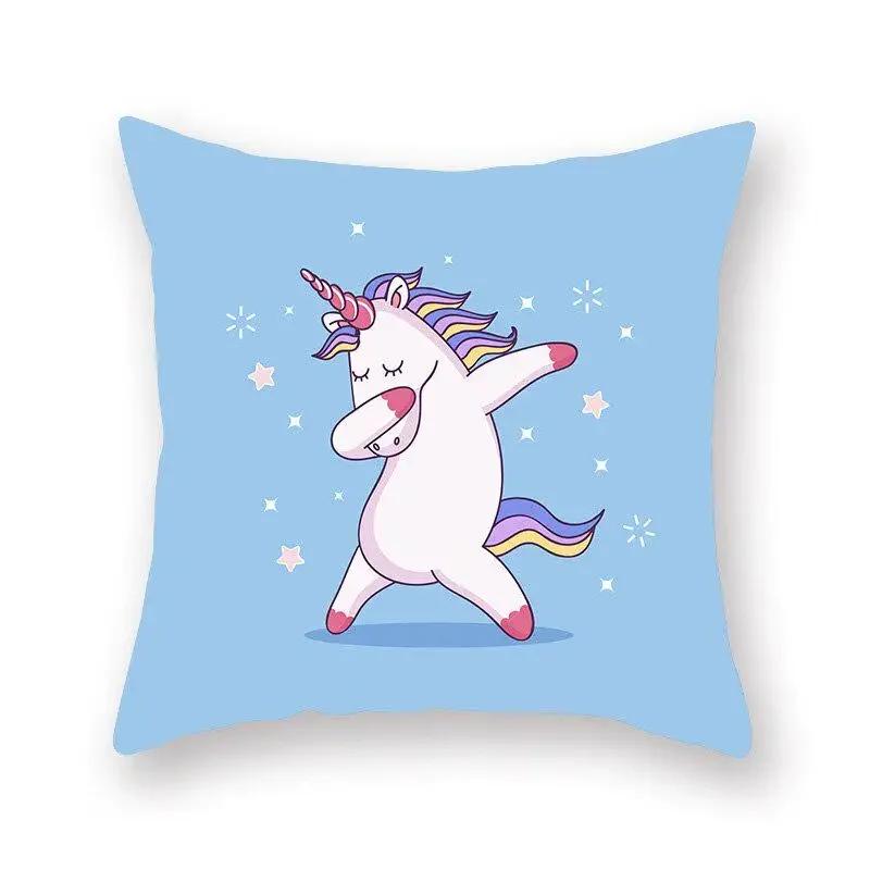 Einhorn-Print Kissenbezug Partydekoration Geburtstag Pfirsichhaut Kissenbezug