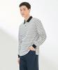CHASECULT Men'S Pique Striped Collared Long Sleeve T-Shirt-Dark5121B01