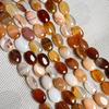 Hand-Painted Natural Gemstone Oval Beads for DIY Jewelry Necklaces & Bracelets