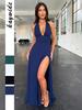 Di Yun Women's Deep V Halter Long Skirt Dress, Spring/Summer 2026 Collection