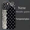 White Lace & Polka Dot phone case mobile phones for iphone 17 pro max cover Glass for iPhone 17 16 15 14 13 12 11pm Pro Plus