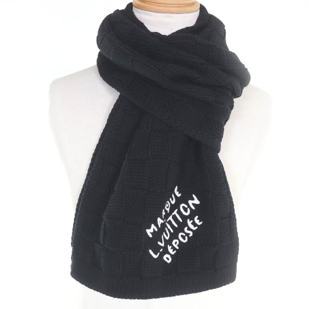 Very Good LOUIS VUITTON Scarf Damier Heritage Snug Scarf Black Mens S M90841 Used