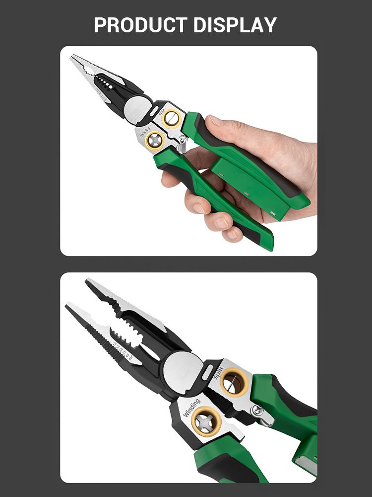 Multifunctional Wire Stripper with Electrical Test Pen Foldable Cable Cutter Crimper Tool, Electrical Folding Pliers for Cutting