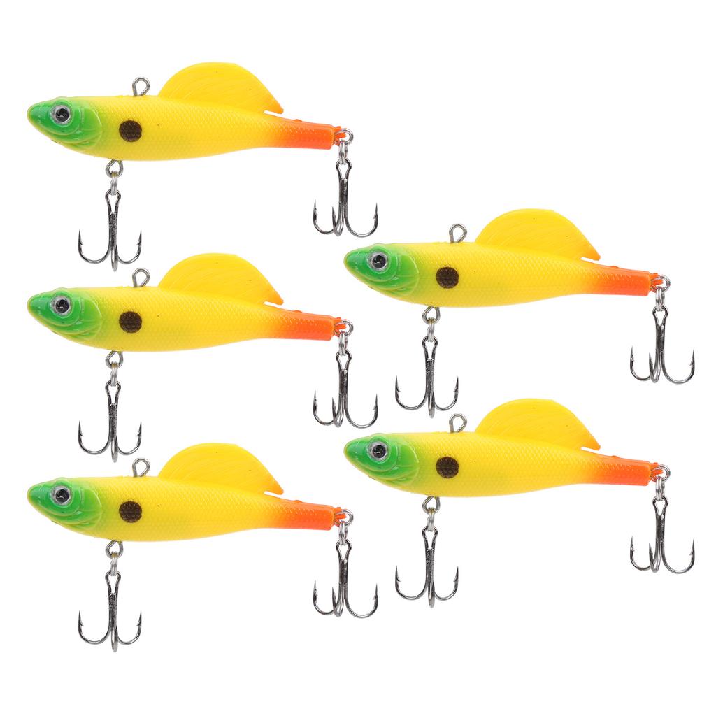 5 Stück Leuchtende Angelköder Eisangeln Jigs Drillingshaken Köder Lebensecht Tackle Zubehör