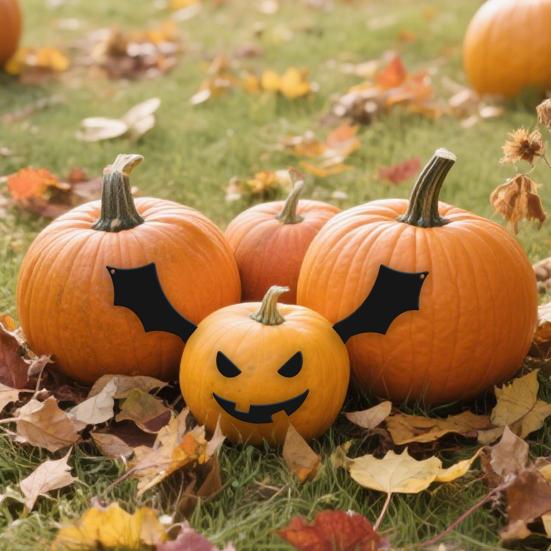 Halloween Bats Decoration DIY Pumpkin Inserts Easy Installation Reusable Metal Bats Creative Horror Decorations